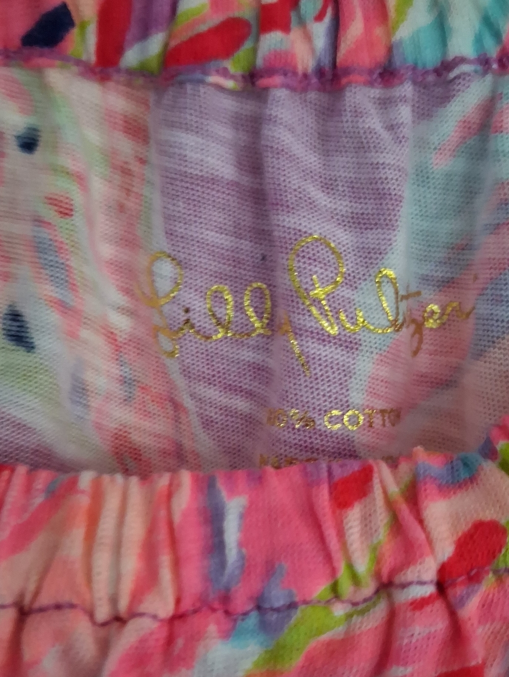 Lilly Pulitzer Pink & Purple Abstract Floral Off-Shoulder Top - Picture 3 of 4